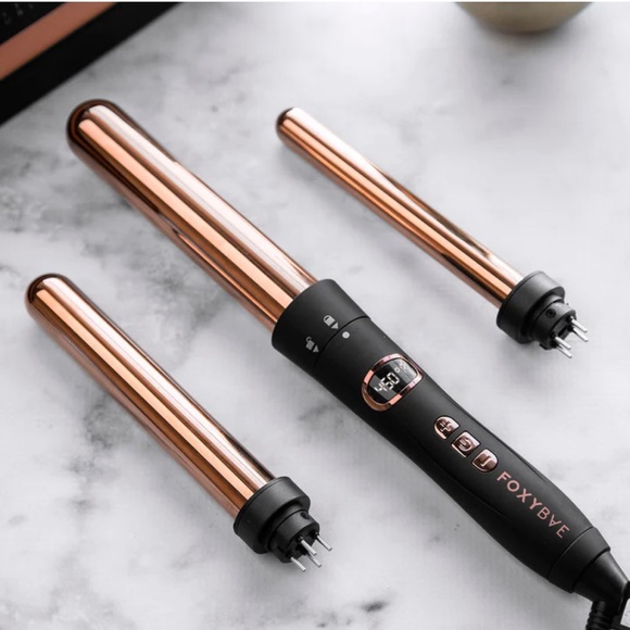NEW 3-1 Foxybae rose gold titanium curling wand - Picture 3 of 7